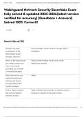 Watchguard Network Security Essentials Exam fully solved & updated 2025-2026&lpar;latest version verified for accuracy&rpar; &lpar;Questions &plus; Answers&rpar; Solved 100&percnt; Correct&excl;&excl;