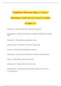 Nagelhout Pharmacology 1 Exam 1 Questions And Answers Latest Update Graded A&plus;