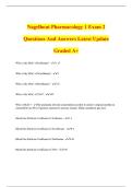 Nagelhout Pharmacology 1 Exam 2 Questions And Answers Latest Update Graded A&plus;