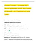 Corporate Governance &ndash; Accountancy 2025 &ndash; Accurate Questions and Verified Correct Solutions with Rationale &vert;&vert; 100&percnt; Guaranteed Pass <Latest Version>