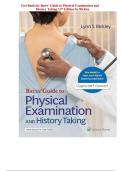 Bates&rsquo; Guide to Physical Examination and History Taking &ndash; 13th Edition by Bickley &ndash; Test Bank with Verified Answers