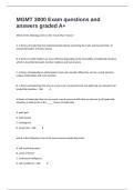  MGMT 3000 Exam questions and answers graded A&plus;