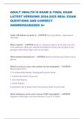 ADULT HEALTH lll EXAM & FINAL EXAM  LATEST VERSIONS 2024-2025 REAL EXAM  QUESTIONS AND CORRECT  ANSWERS&vert;GRADED A&plus; 