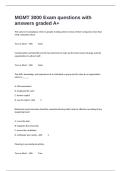  MGMT 3000 Exam questions with answers graded A&plus;