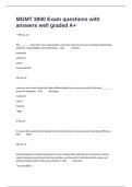 MGMT 3000 Exam questions with answers well graded A&plus;