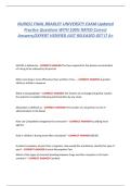 NUR651 Final Exam &ndash; Advanced Pathophysiology and Clinical Decision-Making &lpar;Bradley University&rpar;