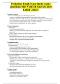 2025 Pediatrics Final Exam Study Guide &ndash; Verified Questions and Answers &vert; Fully Updated and Accurate Version