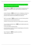 Nursing 320 Delegation and Managing Patient  Care Questions and Answers 