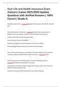Xcel Life and Health Insurance Exam Alabama &lpar;Latest 2025&sol;2026 Update&rpar; Questions with Verified Answers &vert; 100&percnt; Correct &vert; Grade A&period;