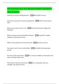 Nursing Burnout and Mental Health Questions  and Answers 