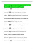 Nursing Delegation and Management of Patient  Care NCLEX Questions and Answers 