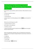 Nursing Delegation and Management of  Patient Care NCLEX questions Exam Questions  and Answers 