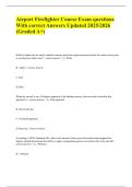 Airport Firefighter Course Exam questions With correct Answers Updated 2025&sol;2026 &lpar;Graded A&plus;&rpar;