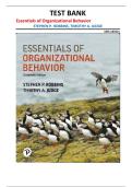 Essentials of Organizational Behavior Test Bank &vert; 16th Edition Robbins & Judge