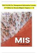&lowbar;&lowbar;TEST BANK For Management Information Systems&comma; 11th Edition by Hossein Bidgoli&comma; Verified Chapters 1 - 14&comma; Complete Newest Version