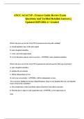 ANCC AGACNP - Frances Guide Review Exam Questions And Verified Detailed Answers &vert;&vert; Updated 2025&sol;2026 A&plus; Graded