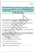 ATI 2019 Fundamentals Proctored Exam&comma; ATI  Fundamentals Retake&comma; ATI FUNDAMENTALS  PROCTOR&comma; Proctor Questions with Detailed  Verified Answers