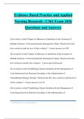 Evidence Based Practice and Applied Nursing Research - C361 Exam 2026 Questions and Answers