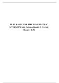 TEST BANK FOR THE PSYCHIATRIC INTERVIEW 4th Edition Daniel J&period; Carlat &vert; Chapter 1-34