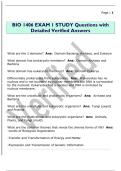 BIO 1406 EXAM 1 STUDY Questions with  Detailed Verified Answers