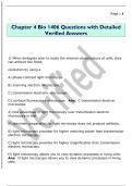 Chapter 4 Bio 1406 Questions with Detailed  Verified Answers