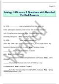 biology 1406 exam 5 Questions with Detailed  Verified Answers 