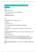 Protein Synthesis Exam Questions and  Answers 