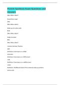 Protein Synthesis Exam Questions and  Answers