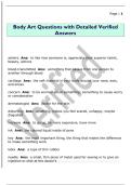 Body Art Questions with Detailed Verified  Answers
