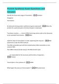 Protein Synthesis Exam Questions and  Answers 