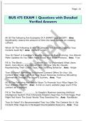 BUS 475 EXAM 1 Questions with Detailed  Verified Answers 