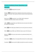 Protein Synthesis Exam Questions and  Answers 