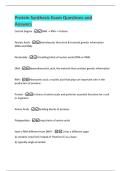 Protein Synthesis Exam Questions and  Answers 