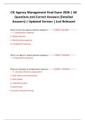 CIC Agency Management Final Exam 2026 &vert; All Questions and Correct Answers &lpar;Detailed Answers&rpar; &vert; Updated Version &vert; Just Released