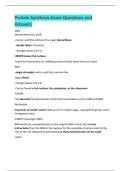 Protein Synthesis Exam Questions and  Answers 