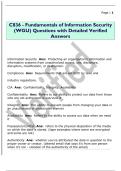 C836 - Fundamentals of Information Security  (WGU) Questions with Detailed Verified  Answers