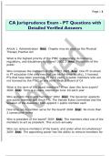CA Jurisprudence Exam - PT Questions with  Detailed Verified Answers 
