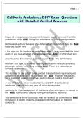 California Ambulance DMV Exam Questions  with Detailed Verified Answers 