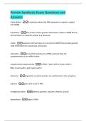 Protein Synthesis Exam Questions and  Answers 