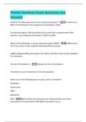 Protein Synthesis Exam Questions and  Answers 
