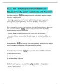PSYC 319 - Developmental Differences &plus;  Neurodiversity Exam Questions and Answers