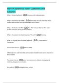 Protein Synthesis Exam Questions and  Answers 