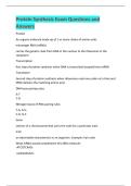 Protein Synthesis Exam Questions and  Answers 
