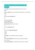 Protein Synthesis Exam Questions and  Answers 