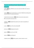 Protein Synthesis Exam Questions and  Answers 
