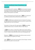 Protein Synthesis Exam Questions and  Answers