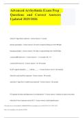 Advanced Arrhythmia Exam Prep Questions and Correct Answers Updated 2025&sol;2026