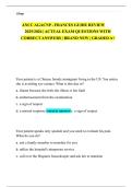 AGACNP EXAM QUESTIONS WITH CORRECT ANSWERS LATEST UPDATED &vert; ANCC ADULT GERONTOLOGY ACUTE CARE NURSE PRACTITIONER &lpar;AGACNP BC&rpar; EXAM &vert; ANCC AGACNP - Frances Guide Review Exam Questions And Verified Detailed Answers & ANCC AGACNP - FRANCES GUIDE REVIEW 2025&sol;2