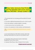 Water Safety Instructor Final Written Exam Prep Questions and Correct Answers&sol; Latest 2025&sol;2026 &sol; Already Graded A&plus;&period;
