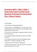 Final Exam MDC 1&comma; MDC 1 FINAL &sol;  Study Guide Expert Verified Actual  Questions & Answers for Guaranteed  Pass &vert; Newest Update&period; 